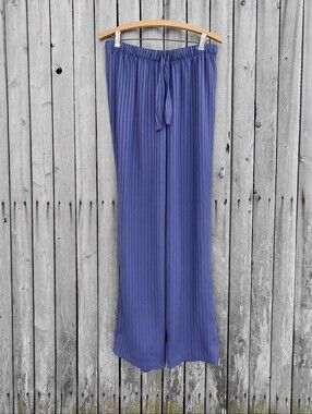 Victorias Secret VS elegant purple silky striped pj pajama pants Womens S